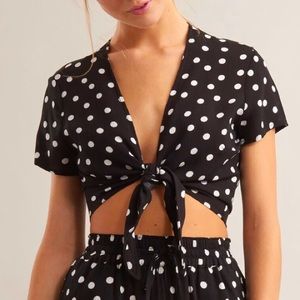 Garage polka dot crop top